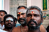 Pilgrims inside the Swamimalai temple. 